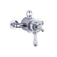 Tailored Tenby Traditional Crosshead Exposed Concentric Thermostatic Shower Mixer Valve with Ceramic Lever - Chrome
