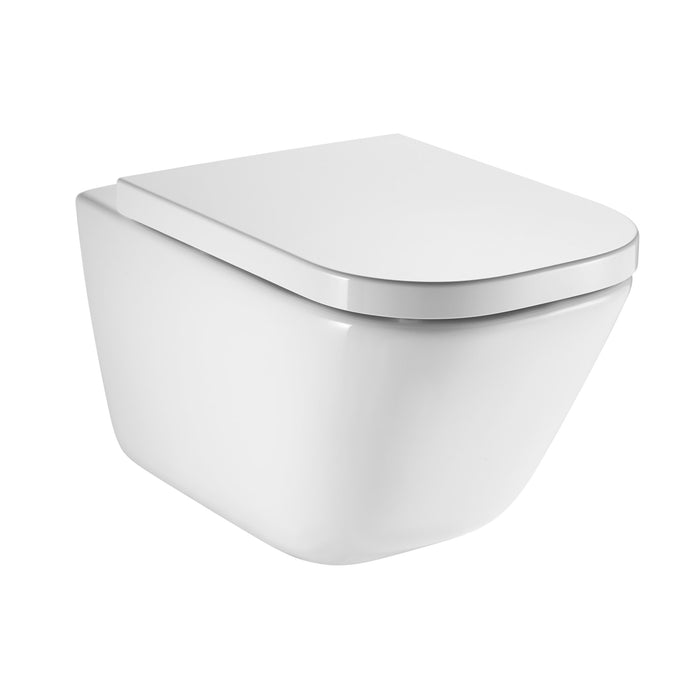Roca The Gap Square Rimless Wall Hung Toilet with Soft Close Seat