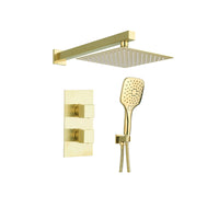 Tailored 2 Outlet 2 Handle Square Concealed Thermostatic Shower Kit