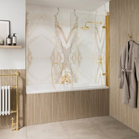 Burlington Classique Hinged Single Bath Screen - 1500mm x 850mm