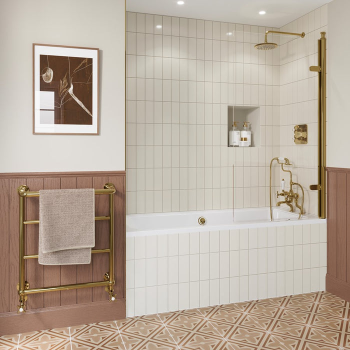 Burlington Classique Hinged Single Bath Screen - 1500mm x 850mm