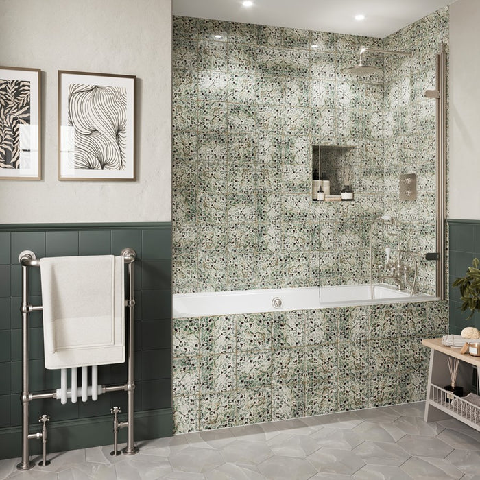 Burlington Classique Hinged Single Bath Screen - 1500mm x 850mm
