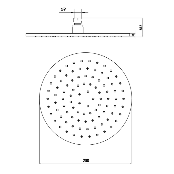 Crosswater 3ONE6 Stainless Steel Dual Outlet Thermostatic Shower Valve With Pencil Handset and Showerhead