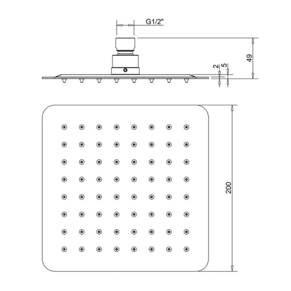 Crosswater Glide Fixed Shower Head - Chrome