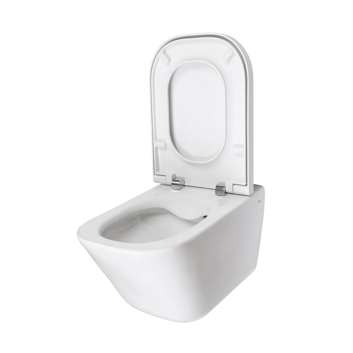 Roca The Gap Square Rimless Wall Hung Toilet with Soft Close Seat