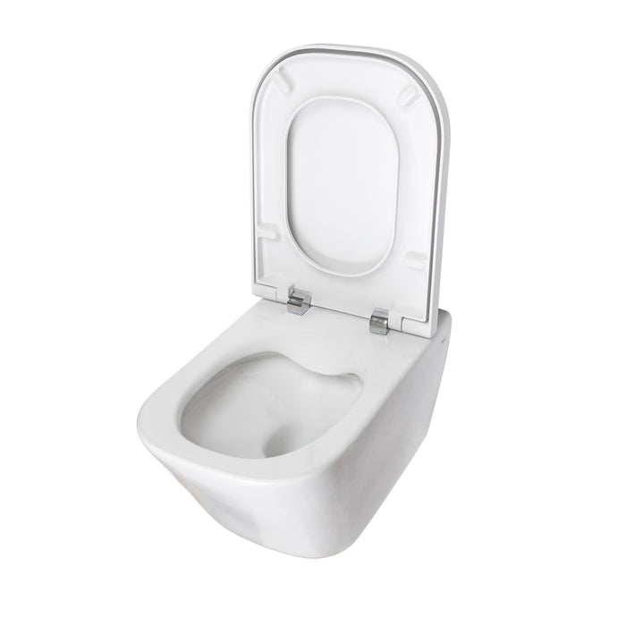 Roca The Gap Square Rimless Wall Hung Toilet with Soft Close Seat