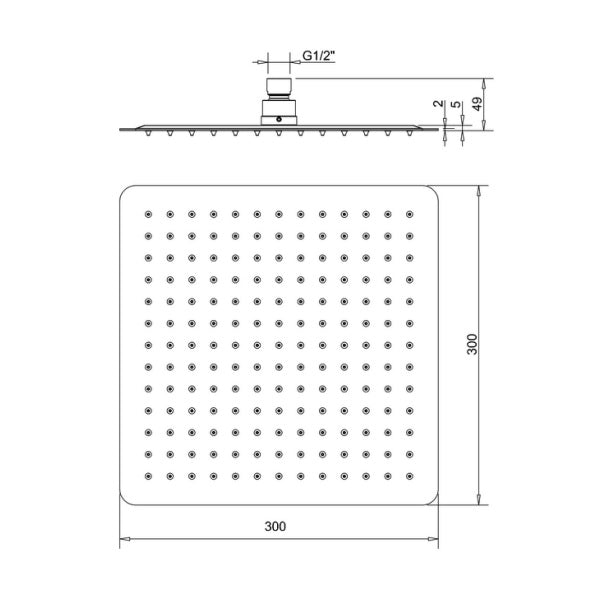 Crosswater Glide Fixed Shower Head - Chrome