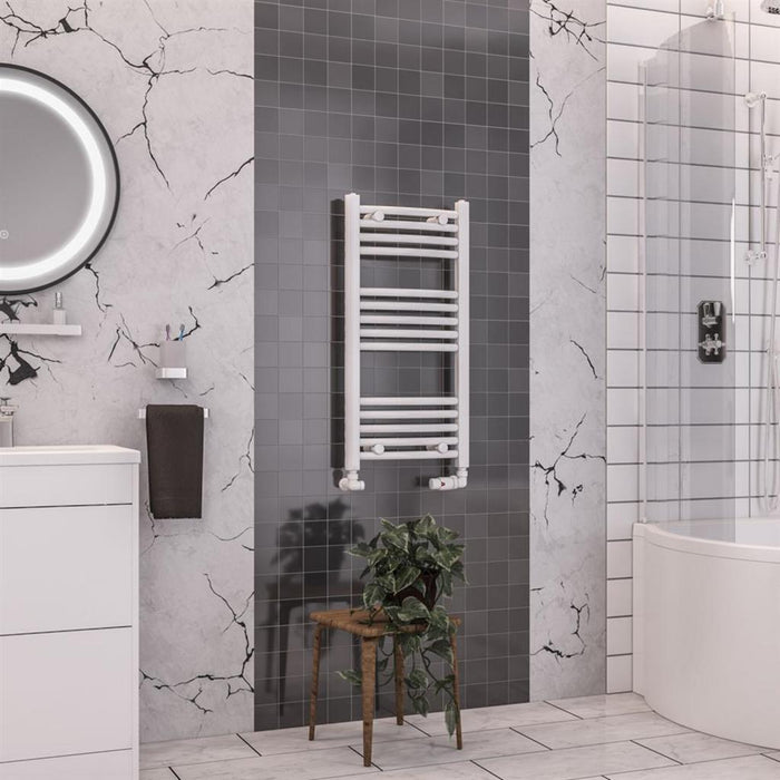 Eastbrook Wendover Vertical Curved Heated Towel Rail - White