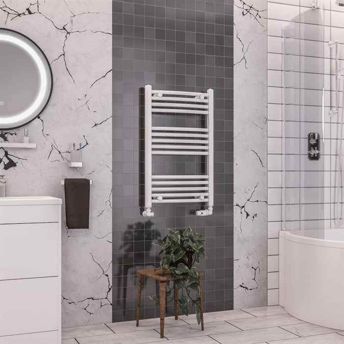 Eastbrook Wendover Vertical Curved Heated Towel Rail - White