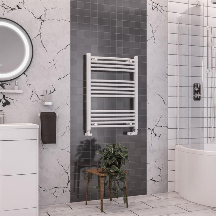 Eastbrook Wendover Vertical Curved Heated Towel Rail - White