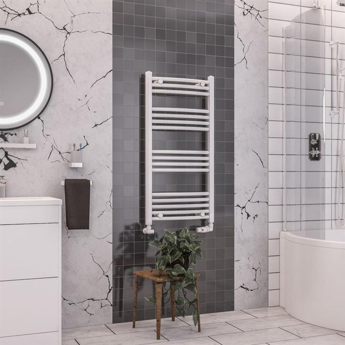 Eastbrook Wendover Vertical Curved Heated Towel Rail - White