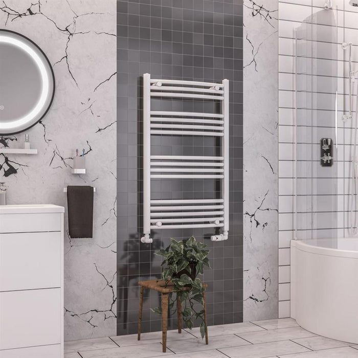 Eastbrook Wendover Vertical Curved Heated Towel Rail - White