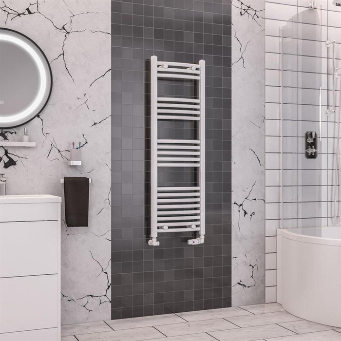 Eastbrook Wendover Vertical Curved Heated Towel Rail - White