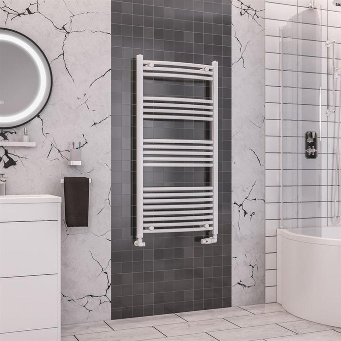 Eastbrook Wendover Vertical Curved Heated Towel Rail - White