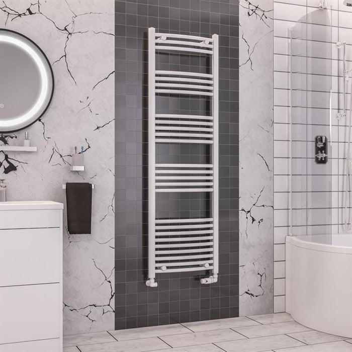 Eastbrook Wendover Vertical Curved Heated Towel Rail - White