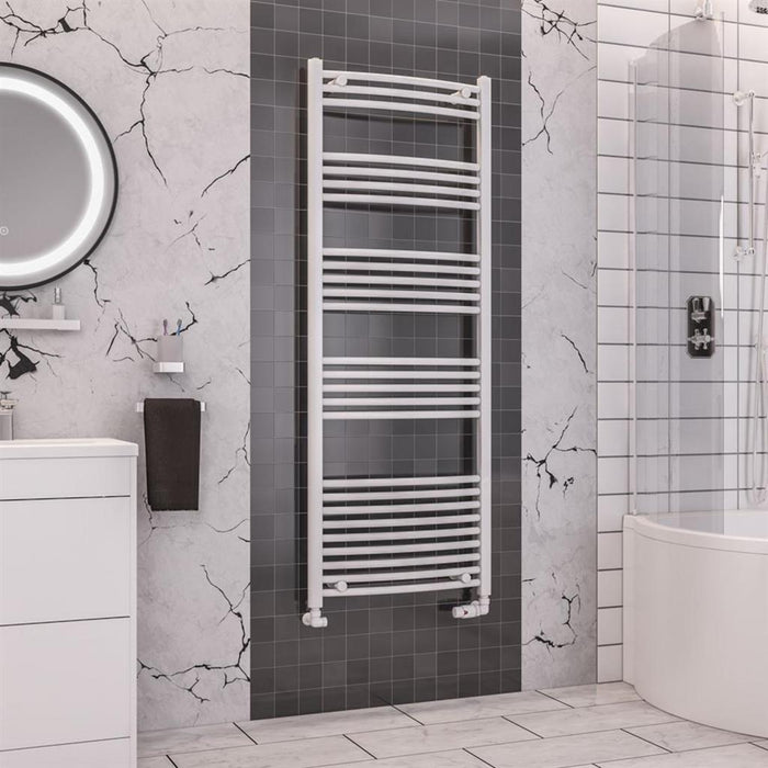 Eastbrook Wendover Vertical Curved Heated Towel Rail - White
