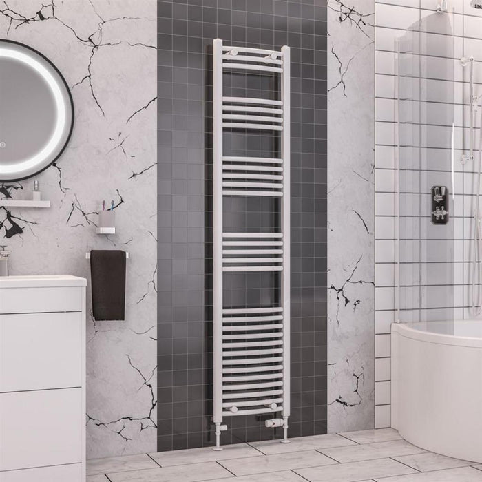 Eastbrook Wendover Vertical Curved Heated Towel Rail - White
