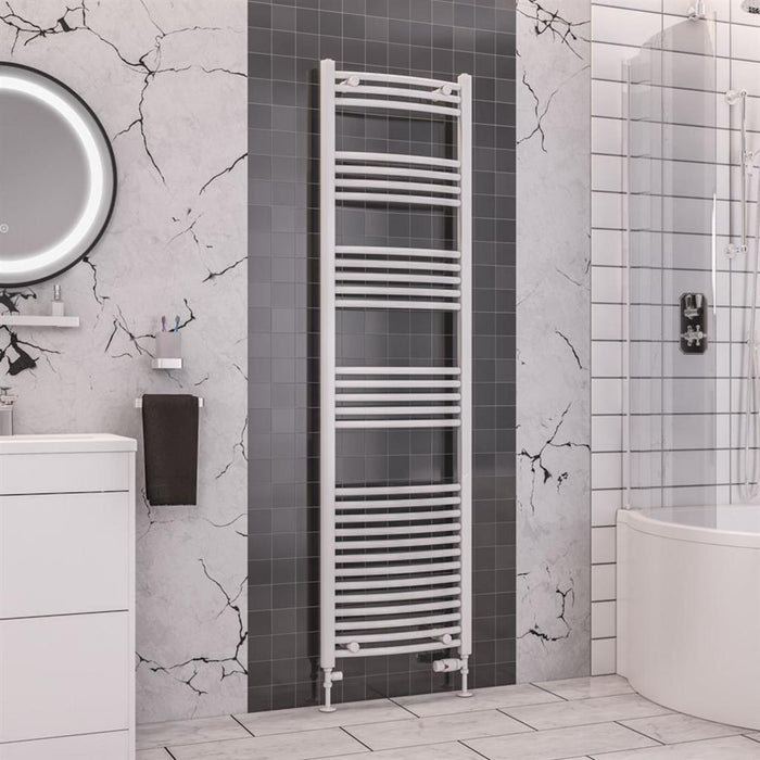 Eastbrook Wendover Vertical Curved Heated Towel Rail - White