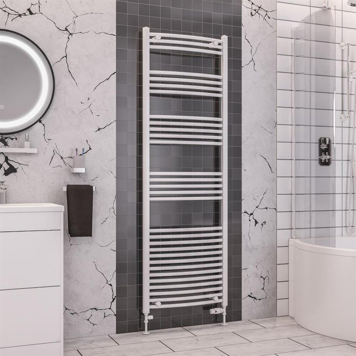 Eastbrook Wendover Vertical Curved Heated Towel Rail - White