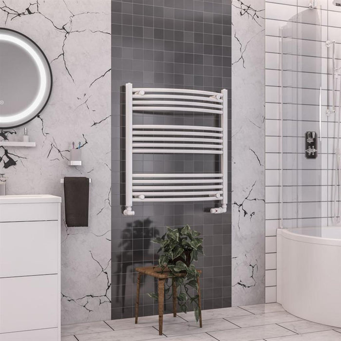 Eastbrook Wendover Vertical Curved Heated Towel Rail - White