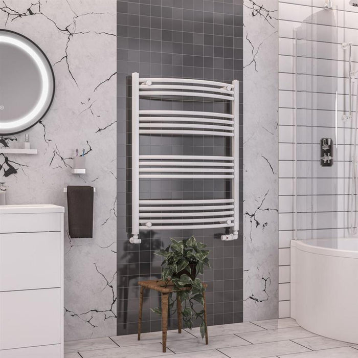 Eastbrook Wendover Vertical Curved Heated Towel Rail - White
