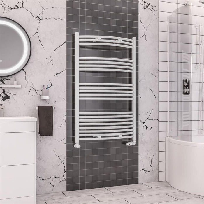 Eastbrook Wendover Vertical Curved Heated Towel Rail - White
