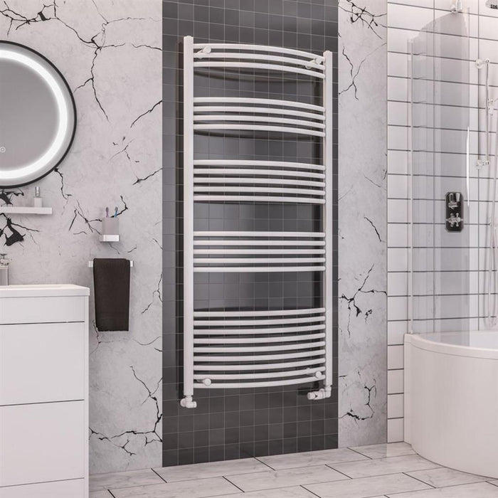 Eastbrook Wendover Vertical Curved Heated Towel Rail - White