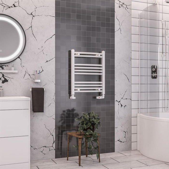 Eastbrook Wendover Vertical Curved Heated Towel Rail - White