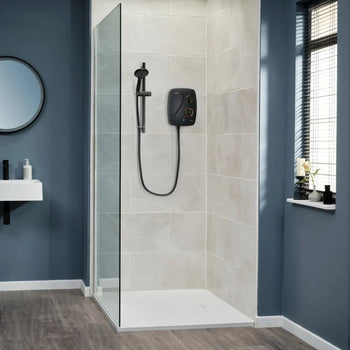 Triton Novel SR Thermostatic Power Shower in Matt Black with Rail Kit