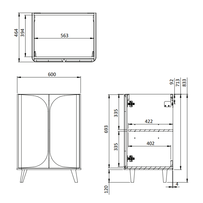 Crosswater Tambour 2 Door Floorstanding Vanity With Basin