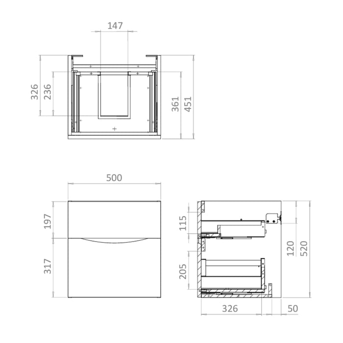 Crosswater Glide II Wall Hung Unit & Marble Effect Worktop