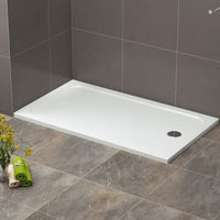 Tailored Low Profile Rectangular Shower Tray with Waste - White