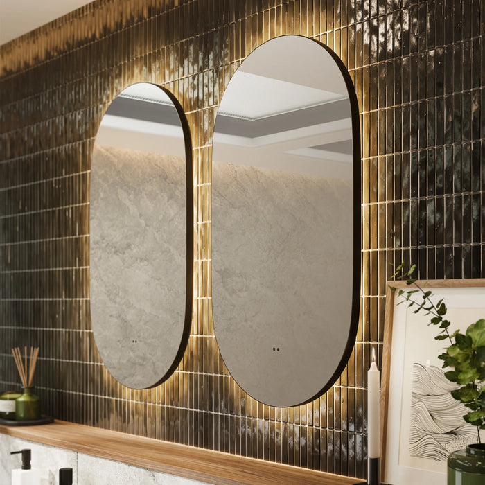 HiB Arcane Pill Illuminated Frame LED Mirror - 900mm x 500mm