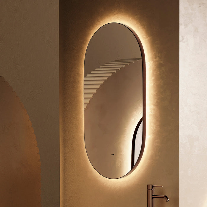 HiB Arcane Pill Illuminated Frame LED Mirror - 900mm x 500mm