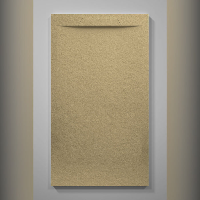 Extra Flat Linear Rectangular Slate Shower Tray - Sand