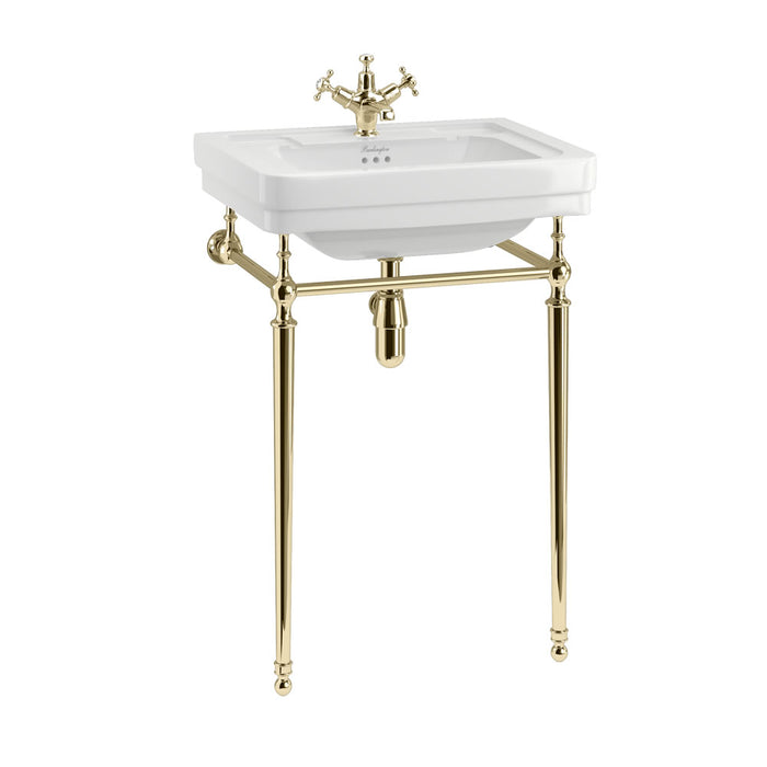 Burlington Contemporary Basin With Washstand - 580mm Wide - Gloss White