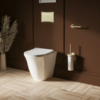 Burlington Strand Rimless Back to Wall Toilet with Soft Close Seat