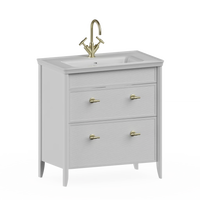 Burlington Strand 800mm 2 Drawer Floorstanding Vanity Unit with Ceramic Basin & Handles