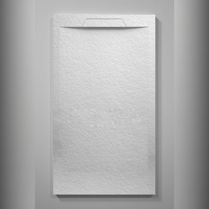 Extra Flat Linear Rectangular Slate Shower Tray - White