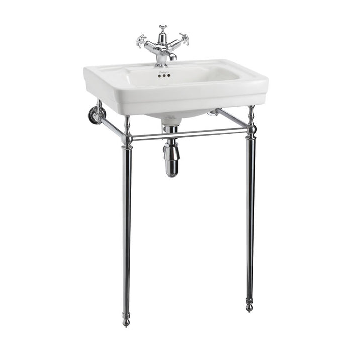 Burlington Contemporary Basin With Washstand - 580mm Wide - Gloss White