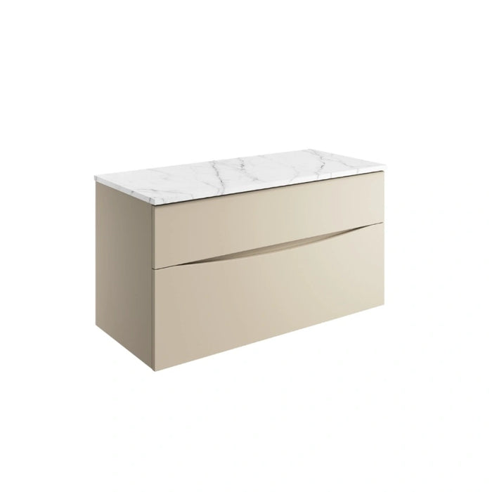 Crosswater Glide II Wall Hung Unit & Marble Effect Worktop