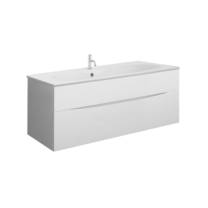 Crosswater Glide II Wall Hung Vanity Unit with Matt White Basin