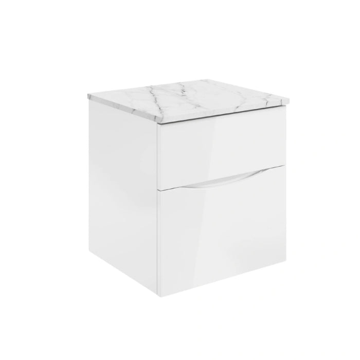 Crosswater Glide II Wall Hung Unit & Marble Effect Worktop