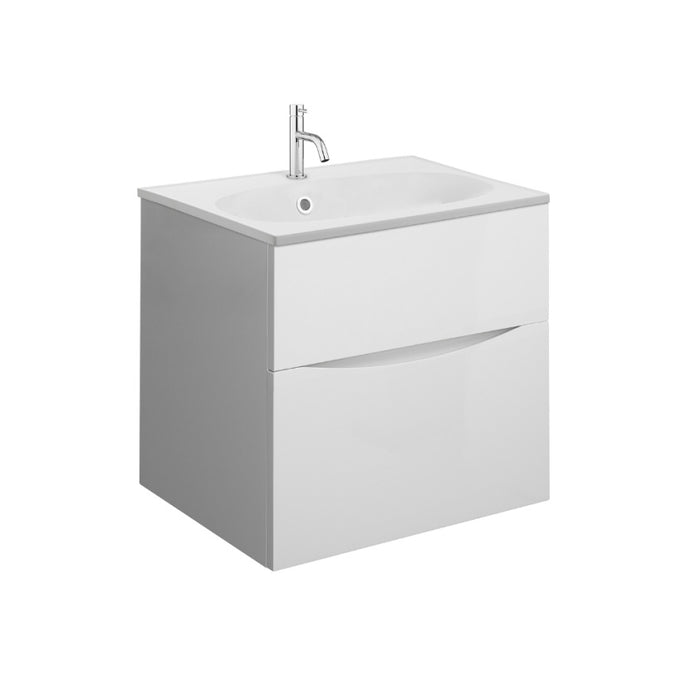 Crosswater Glide II Wall Hung Vanity Unit with Matt White Basin