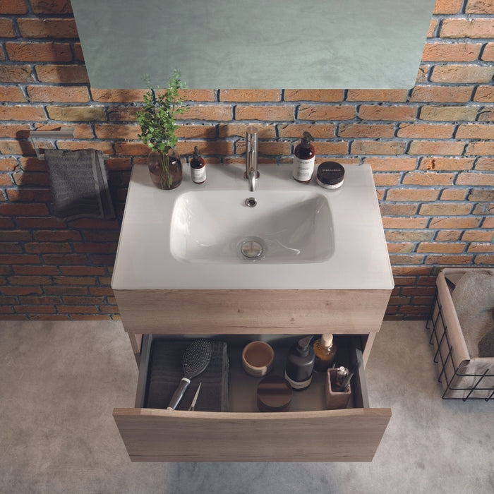 Crosswater Glide II Wall Hung Vanity Unit with Matt White Basin