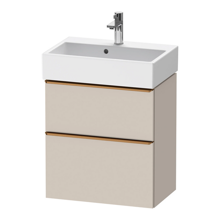 Duravit D-Neo Wall Mounted 2-Drawer Vanity Unit With Vero Air Ceramic Basin - Taupe