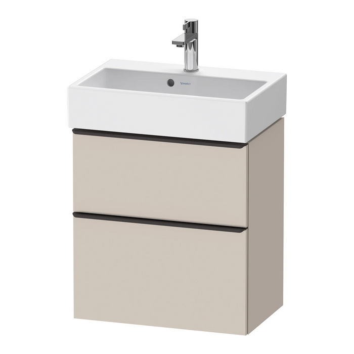 Duravit D-Neo Wall Mounted 2-Drawer Vanity Unit With Vero Air Ceramic Basin - Taupe