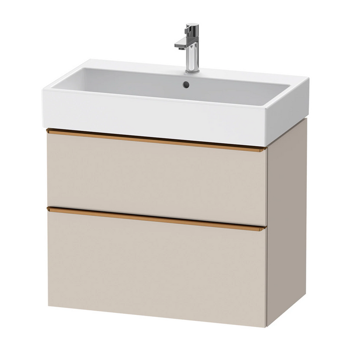 Duravit D-Neo Wall Mounted 2-Drawer Vanity Unit With Vero Air Ceramic Basin - Taupe