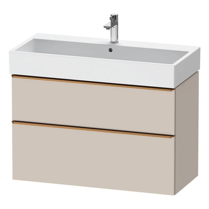 Duravit D-Neo Wall Mounted 2-Drawer Vanity Unit With Vero Air Ceramic Basin - Taupe