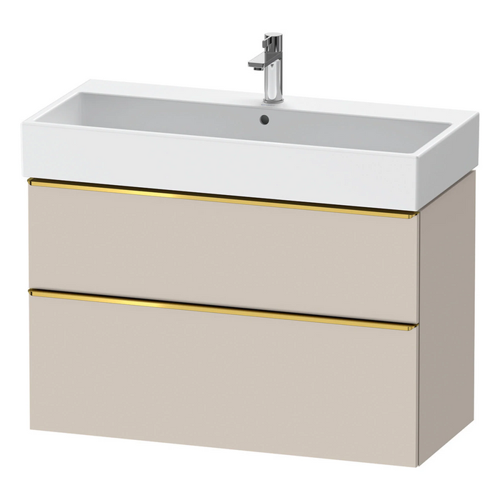 Duravit D-Neo Wall Mounted 2-Drawer Vanity Unit With Vero Air Ceramic Basin - Taupe